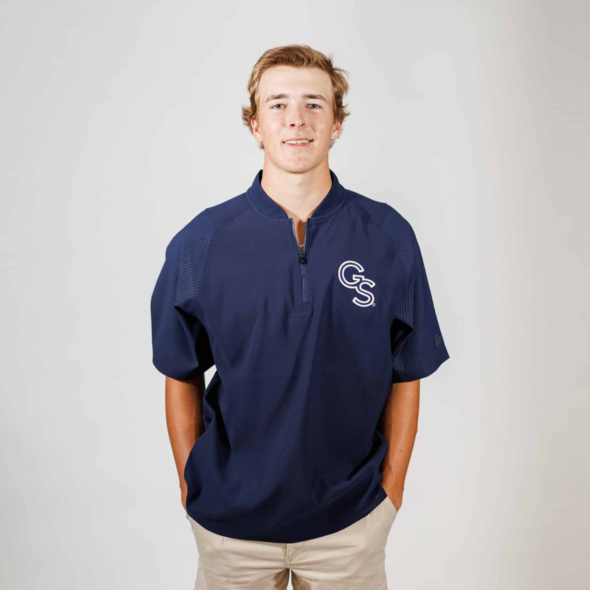 Georgia Southern New Era Cage Short Sleeve 1/4 Zip Jacket